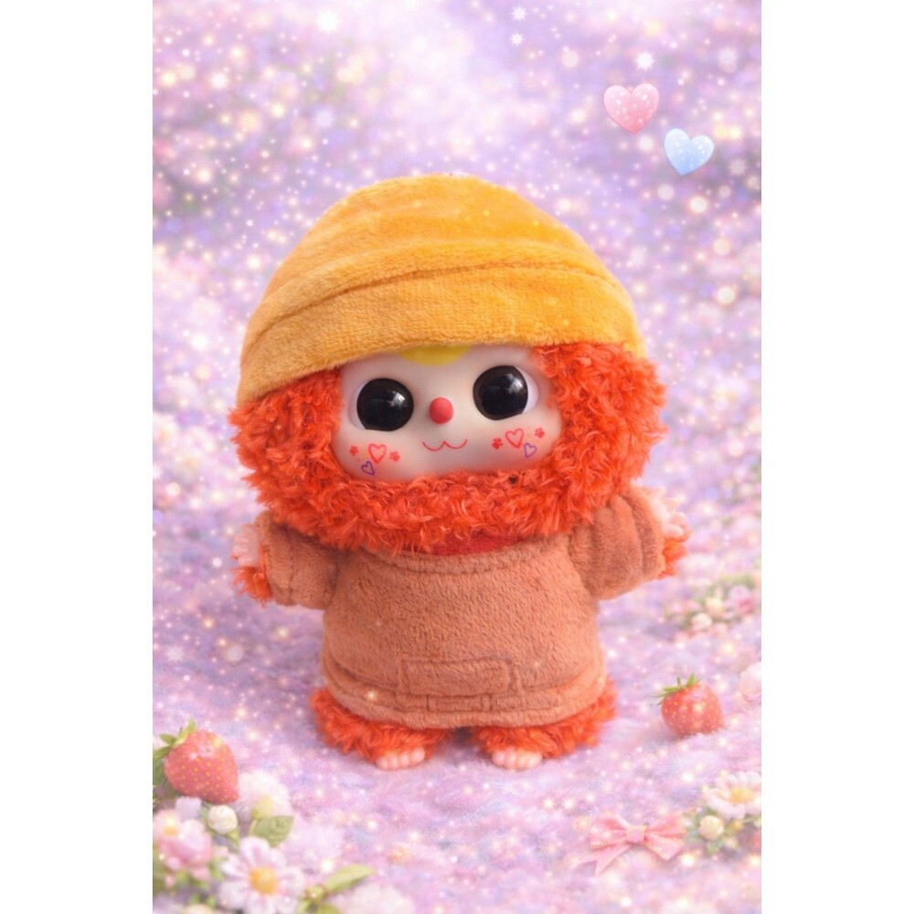 Baby Three Dwarf Plush Figure with Box and Card – Orange Outfit